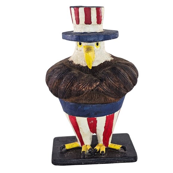 Uncle Sam Eagle Patriotic Wood Carving By W.L. Bill Payne Oklahoma Folk Art - Picture 1 of 9
